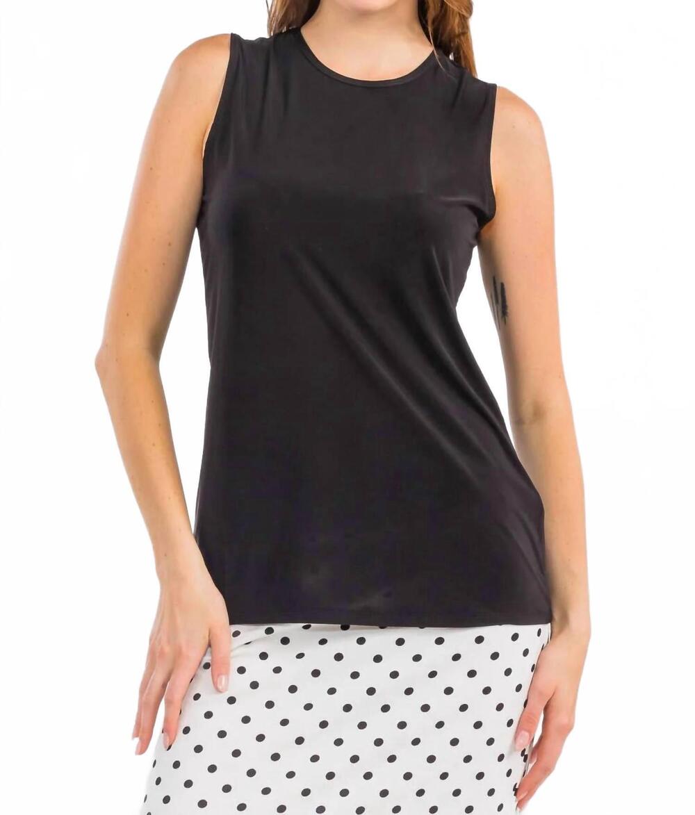 NEW CELESTE women's modest wrinkle free layering sleeveless top in black